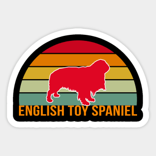 English Toy Spaniel Vintage Silhouette Sticker